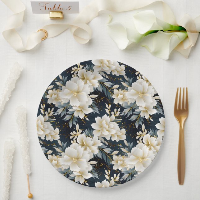 A Wedding Floral Series Design 8 Paper Plate (Wedding)