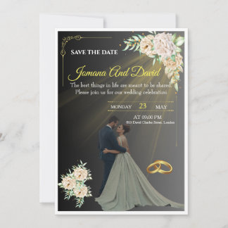 A wedding invitation with a simple yet attractive