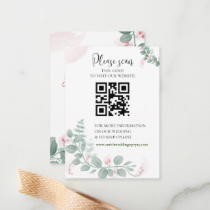 A Wedding RSVP with QR Code Enclosure Card