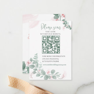A Wedding RSVP with QR Code Enclosure Card