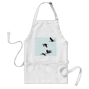 A Wedge of Ibises In Flight Standard Apron