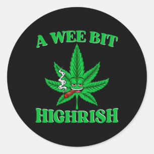 A Wee Bit High-rish Funny Weed St Patricks Day Classic Round Sticker