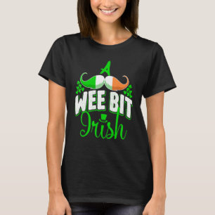 A Wee Bit Irish Shamrock Flag Snarky St Patricks D T-Shirt