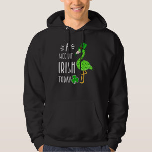 A Wee Bit Irish Today Flamingo St Patrick S Day Hoodie
