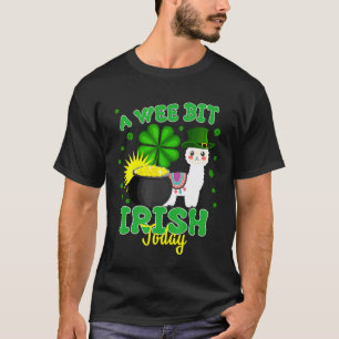 A Wee Bit Irish Today Llama Patricks Day T-Shirt