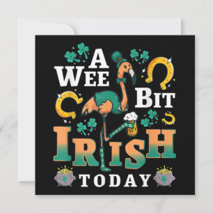 A Wee Bit Irish Today   St. Patrick’S Day Flamingo Invitation