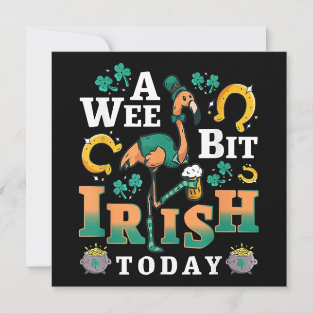 A Wee Bit Irish Today | St. Patrick’S Day Flamingo Invitation (Front)