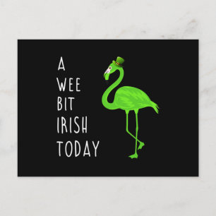 A Wee Bit Irish Today St. Patty’s Day Flamingo Postcard