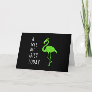 A Wee Bit Irish Today St. Patty’s Day Flamingo Thank You Card