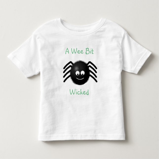 A Wee Bit Wicked Spider Halloween Shirt (Front)