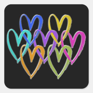 a week of hearts square sticker