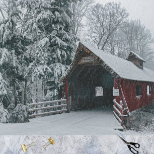 A Welcoming Barn on a Snowy Day Tissue Paper