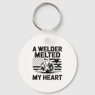 A Welder Melted My Heart Valentine Day On Ck Wel  Key Ring