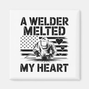 A Welder Melted My Heart Valentine Day On Ck Wel  Magnet