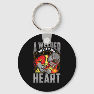 A Welder Melted My Heart Valentine Wife Girlfriend Key Ring