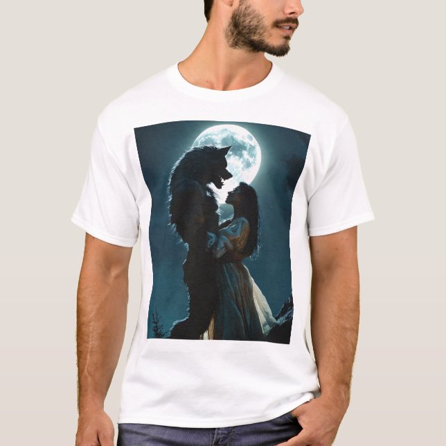 A werewolf is howling heartbreakingly T shirt (Front)