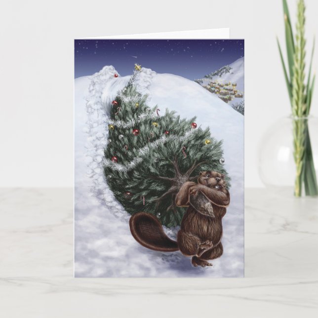A West Coast Christmas: Beaver Holiday Card (Front)