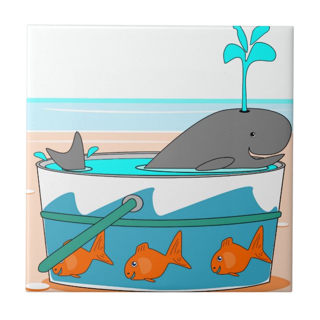 A Whale in a pail Tile (Front)