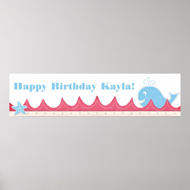 A Whale of a Birthday Banner Poster (Front)