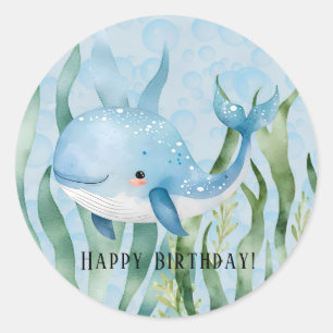A Whale Of A Good Time Birthday Party Classic Round Sticker