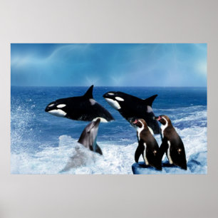 A whale of a world poster
