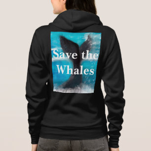 A Whale's Tail - Save the Whales Black Hoodie