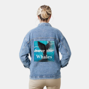 A Whale's Tail - Save the Whales  Denim Jacket