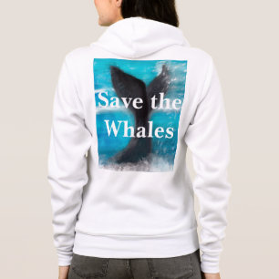 A Whale's Tail - Save the Whales White Hoodie