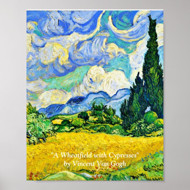 "A WHEATFIELD" BY VINCENT VAN GOGH  POSTER (Front)