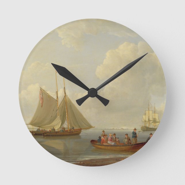 A Wherry Taking Passengers out to Two Anchored Pac Round Clock (Front)