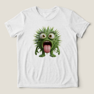A whimsical cartoon of a green spikey creature Tri-Blend shirt