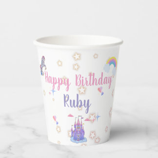 A Whimsical, fairytale castle and unicorn cup