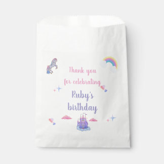 A Whimsical,fairytale castle and unicorn favour ba Bags