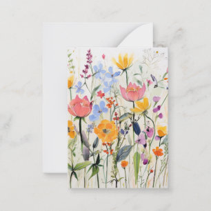A whimsical floral design, wild flowers card