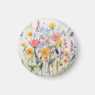A whimsical floral magnet, wild flowers  magnet