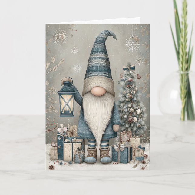 A Whimsical Gnome Christmas Holiday Card (Front)