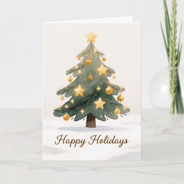 A whimsical, hand-drawn Christmas tree Card (Front)