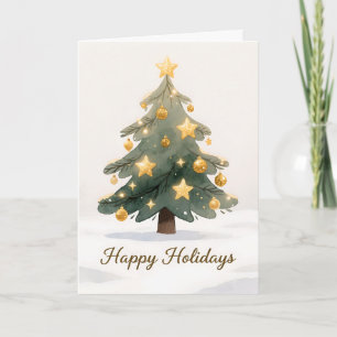 A whimsical, hand-drawn Christmas tree Card
