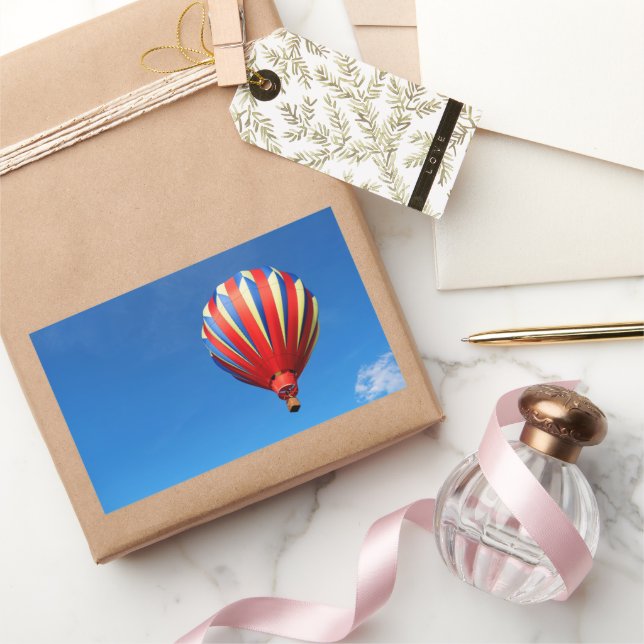 A Whimsical Hot Air Balloon Rectangular Sticker (Gifting)