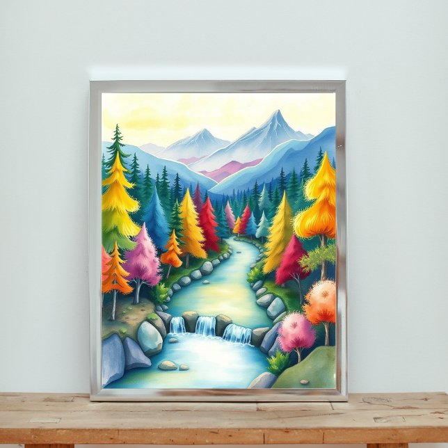 A Whimsical Mountain Valley Scene Poster (Creator Uploaded)