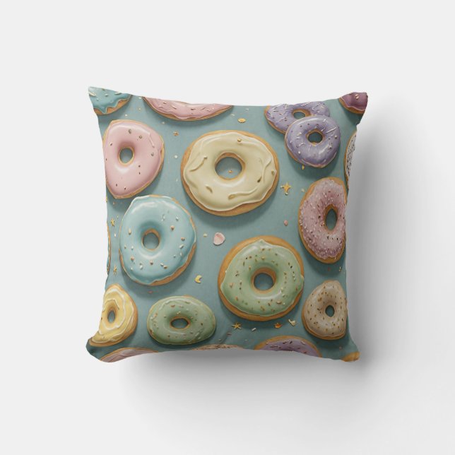 A Whimsical Pastel Donut Dream Cushion (Front)