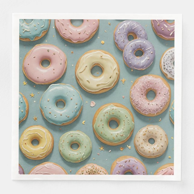 A Whimsical Pastel Donut Dream Napkin (Front)