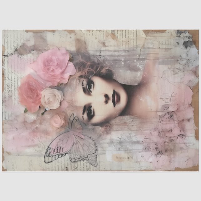 A Whimsical Pink Angel Series Design #10 Tissue Paper (Front)