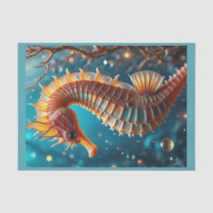 A whimsical seahorse tissue paper