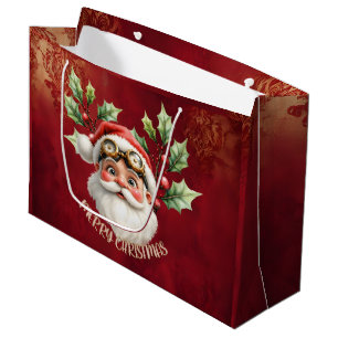 A whimsical steampunk Santa Claus Large Gift Bag