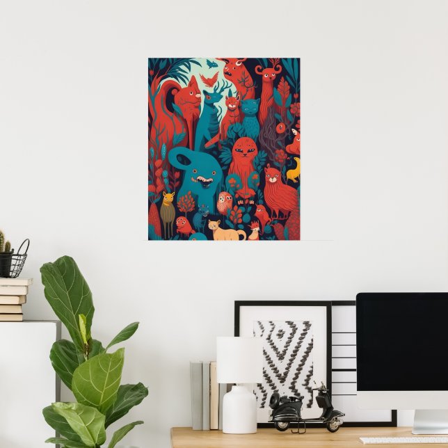 A whimsical style cartoon characters poster (Home Office)