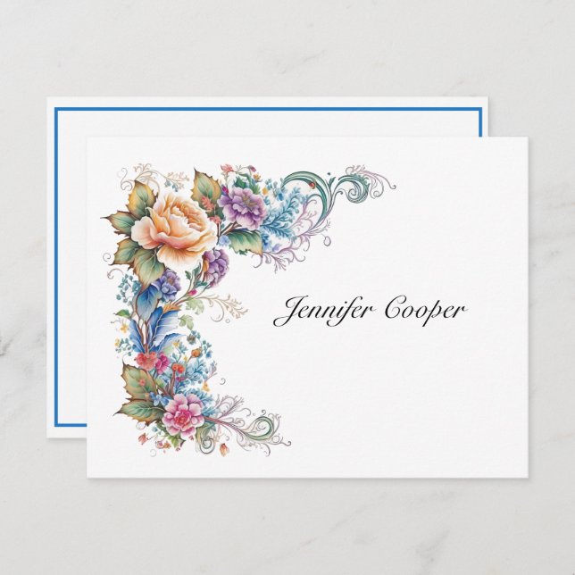 A Whimsy of Roses From Your Desk A Personal Card (Front/Back)