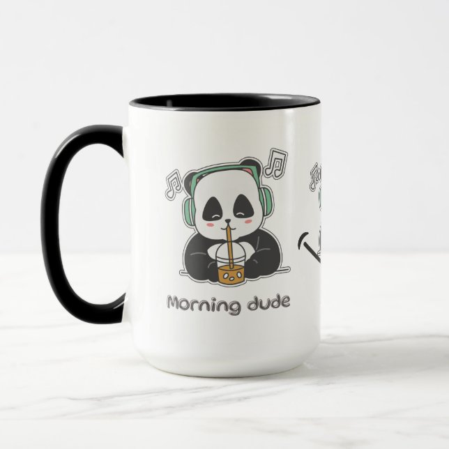 A white and black big size Mug with cute panda (Left)