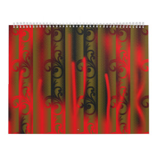 a white and brown striped wallpaper with a pattern calendar