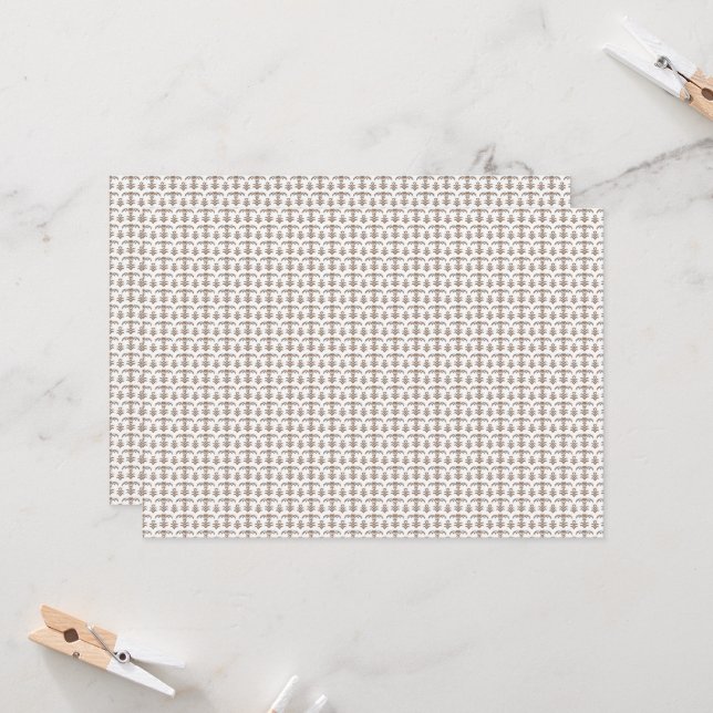 a white background with a brown pattern on it invitation (Front/Back In Situ)